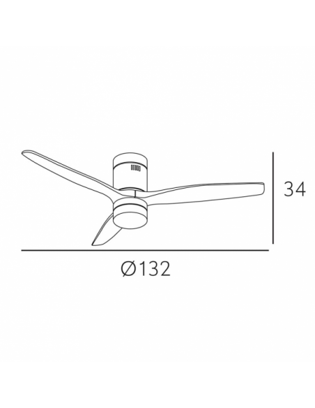 Photo Fan 18w Dc White Gable 3 White Blades 5 Speeds W/Remote Timer 34x132 D