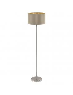 EGLO 95171 - MASERLO Floor lamp made of fabric in matte nickel-steel and textile