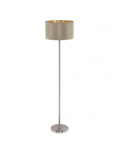 EGLO 95171 - MASERLO Floor lamp made of fabric in matte nickel-steel and textile