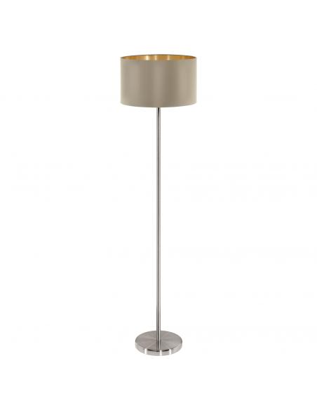 EGLO 95171 - MASERLO Floor lamp made of fabric in matte nickel-steel and textile