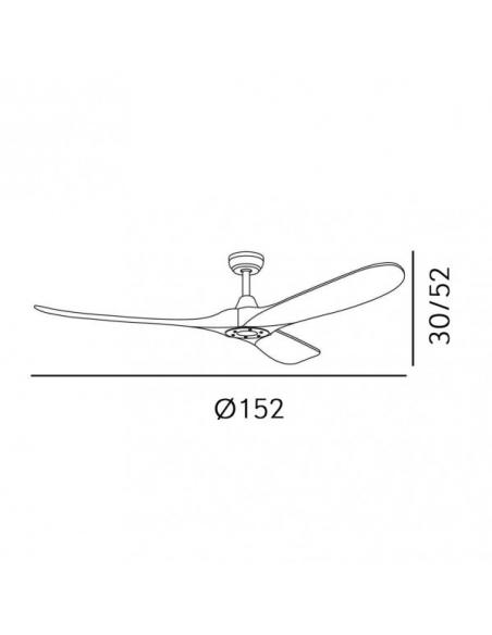 Photo Fan Dc Marin Nickel 3 Blades Beech Without Light 5 Speeds Remote Timer 152d