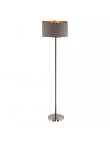EGLO 95172 - MASERLO Fabric floor lamp in matte nickel-steel and textile
