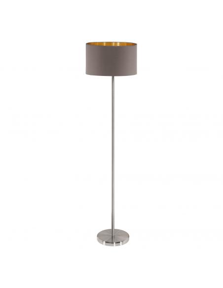 EGLO 95172 - MASERLO Fabric floor lamp in matte nickel-steel and textile