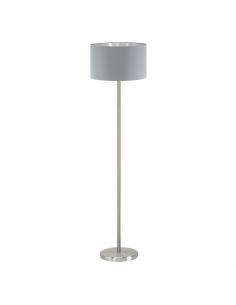 EGLO 95173 - MASERLO Floor lamp made of fabric in matte nickel-steel and textile