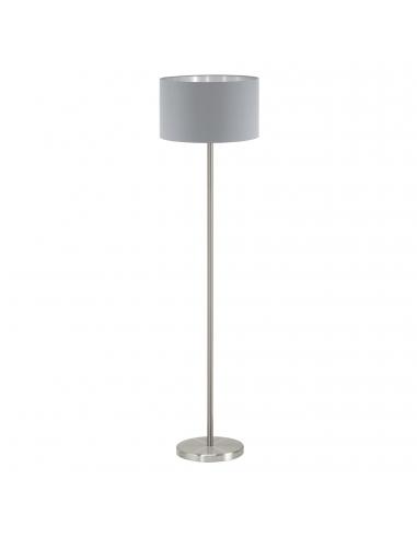 EGLO 95173 - MASERLO Floor lamp made of fabric in matte nickel-steel and textile