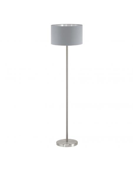 EGLO 95173 - MASERLO Floor lamp made of fabric in matte nickel-steel and textile