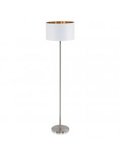 EGLO 95174 - PASTERI Floor lamp made of fabric in matte nickel steel and textile
