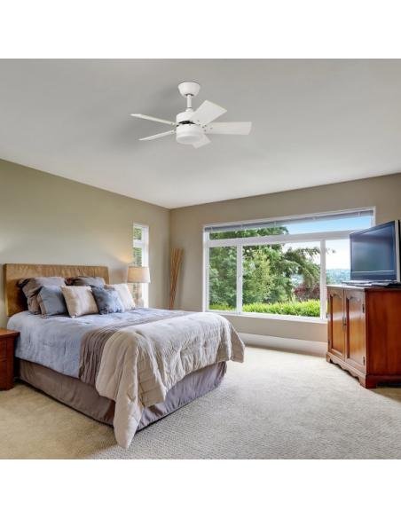 Photo Fan Dc Marta 36w White 5 Blades Rev. White/beech 41x76d 3240lm C/ Remote, Memory And Timer 3000k,4000k,600