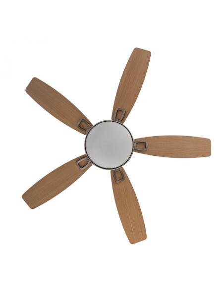 Foto Ventilador 30w Dc Braw Niquel 5 Aspas Plata/haya  6 Vel. 3 Colores 106,7d C/remoto, Memoria y Temporizador 2850lm