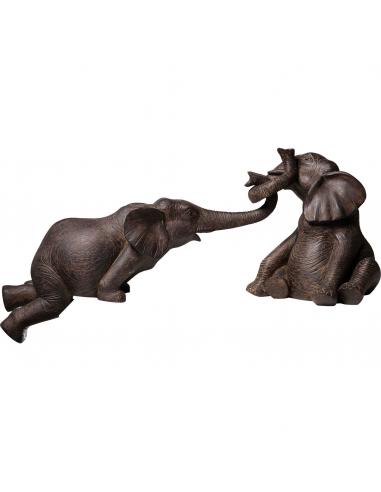Brown elephant deco figure 2 pieces -...