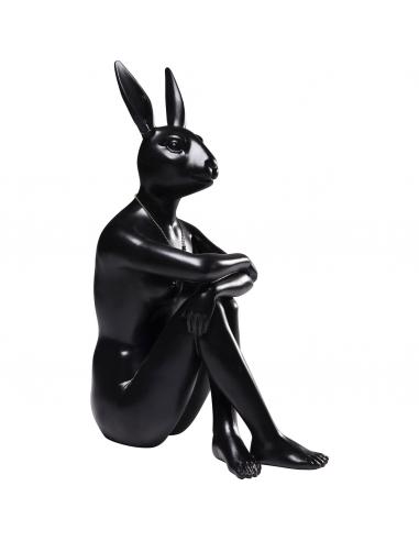 Figura deco conejo sentado negro - Kare