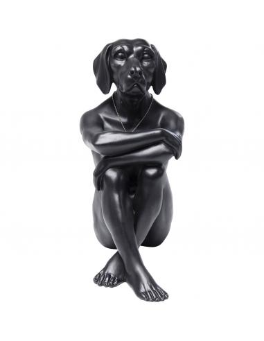 Figura deco perro sentado negro - Kare
