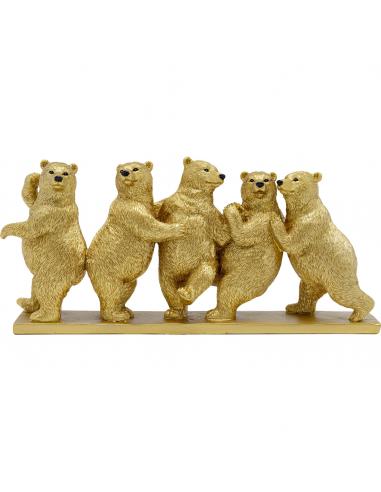 Figura deco osos bailando oro 14cm -...
