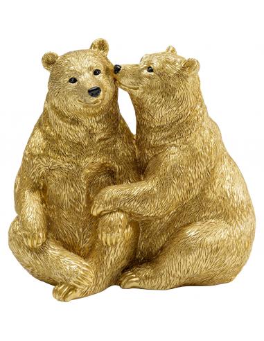 Figura deco beso osos oro 16cm - Kare