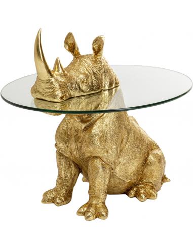 Mesa auxiliar rinoceronte sentado oro...