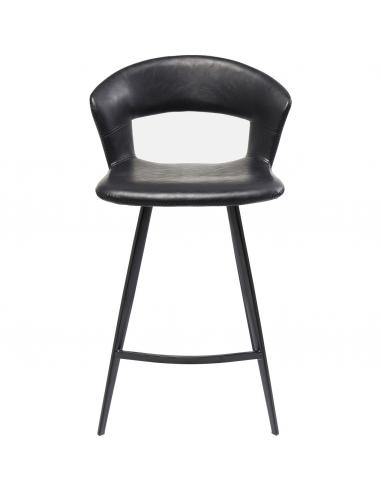 Black faux leather bar stool - KARE...