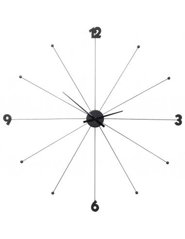 Reloj pared minimalista negro - Kare...