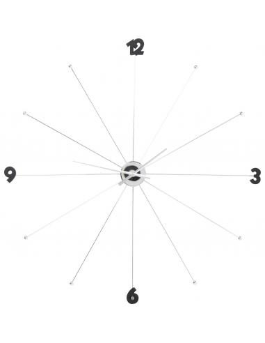 Reloj pared minimalista cromo - Kare...