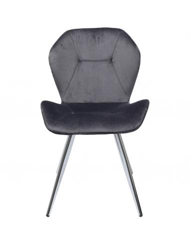Viva chrome velvet gray chair - KARE