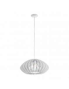 EGLO 95254 - COSSANO 2 Wooden Pendant Lamp in White Steel and Wood