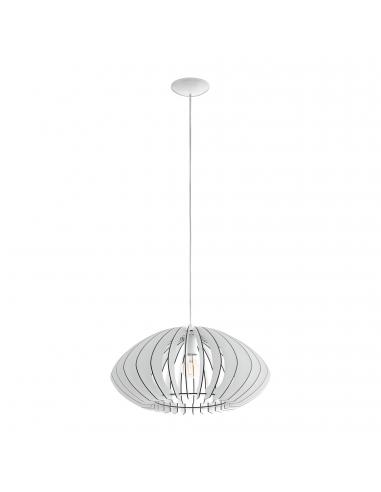 EGLO 95254 - COSSANO 2 Wooden Pendant Lamp in White Steel and Wood