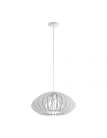 EGLO 95254 - COSSANO 2 Wooden Pendant Lamp in White Steel and Wood