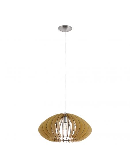 EGLO 95257 - COSSANO 2 Wooden pendant lamp in matte nickel steel and wood