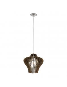 EGLO 95259 - COSSANO 2 Hanging Lamp in Nickel-matte Steel and Wood