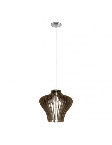 EGLO 95259 - COSSANO 2 Hanging Lamp in Nickel-matte Steel and Wood