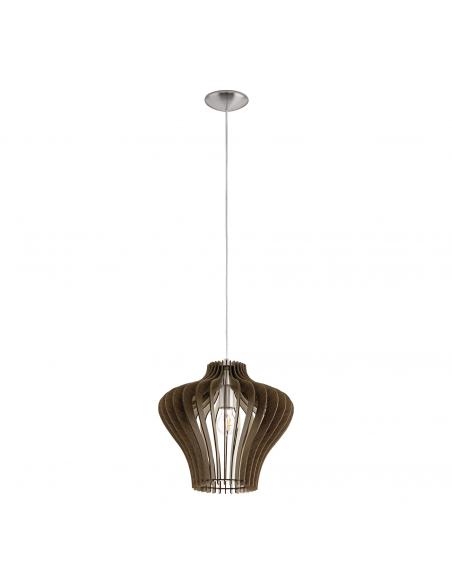 EGLO 95259 - COSSANO 2 Lámpara colgante de Madera en Acero níquel-mate y Madera