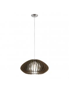 EGLO 95261 - COSSANO 2 Wooden pendant lamp in matte nickel steel and wood