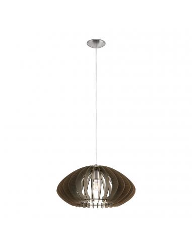 EGLO 95261 - COSSANO 2 Lámpara colgante de Madera en Acero níquel-mate y Madera