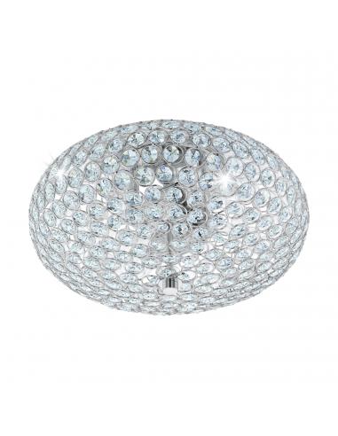 EGLO 95284 - CLEMENTE Glass Ceiling Light in Chrome Steel and Glass