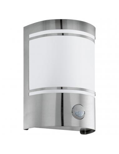 EGLO 30192 - CERNO Outdoor wall light with motion sensor in stainless steel and satin glass