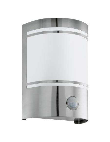 EGLO 30192 - CERNO Outdoor wall light with motion sensor in stainless steel and satin glass