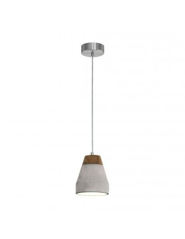 EGLO 95525 - TAREGA Hanging Lamp made of Wood in Grey Steel and Wood, concrete