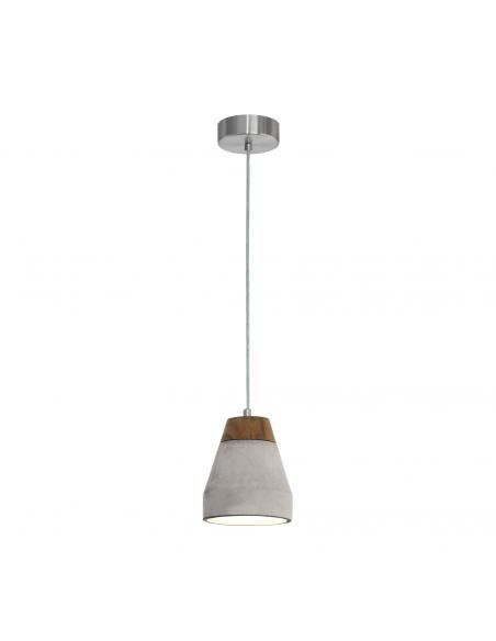 EGLO 95525 - TAREGA Hanging Lamp made of Wood in Grey Steel and Wood, concrete