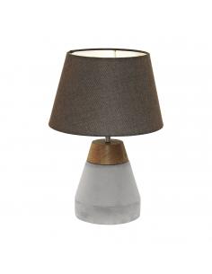 EGLO 95527 - TAREGA Fabric Lamp in Wood, brown, gray concrete and Textile