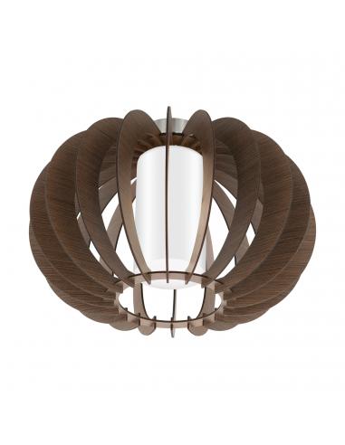 EGLO 95589 - STELLATO 3 Lamella ceiling light in Nickel-matte steel and Wood, glass