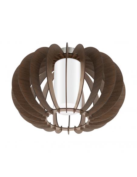 EGLO 95589 - STELLATO 3 Lamella ceiling light in Nickel-matte steel and Wood, glass