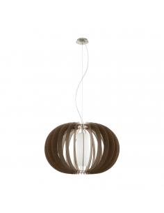 EGLO 95593 - STELLATO 3 Hanging Lamp made of Wood in Nickel-matte Steel and Wood, glass