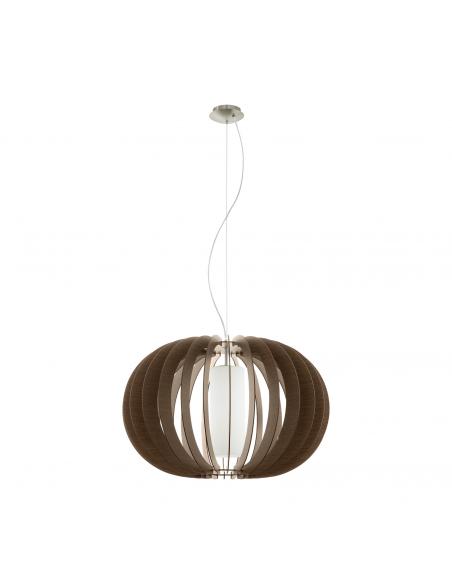 EGLO 95593 - STELLATO 3 Hanging Lamp made of Wood in Nickel-matte Steel and Wood, glass