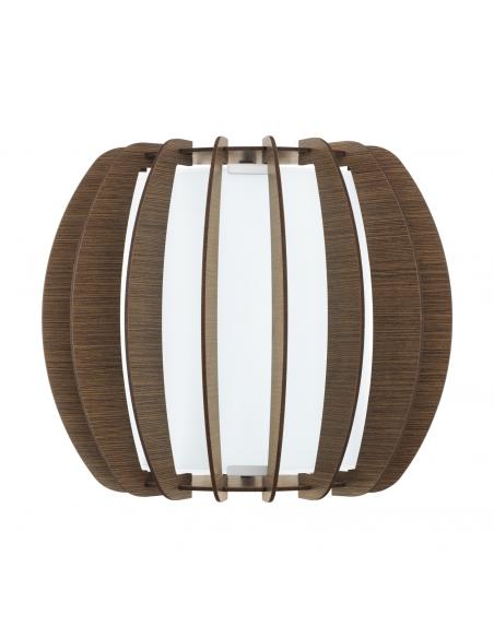 EGLO 95594 - STELLATO 3 Lamella Wall Light in White Steel and Wood, glass