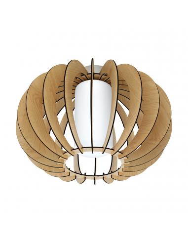 EGLO 95597 - STELLATO 1 Lamella ceiling light in Nickel-matte steel and Wood, glass