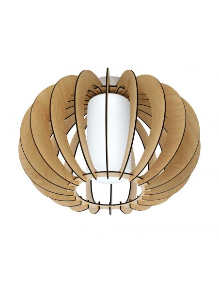 EGLO 95597 - STELLATO 1 Lamella ceiling light in Nickel-matte steel and Wood, glass