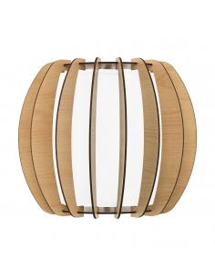 EGLO 95602 - STELLATO 1 Lamella Wall Light in White Steel and Wood, glass