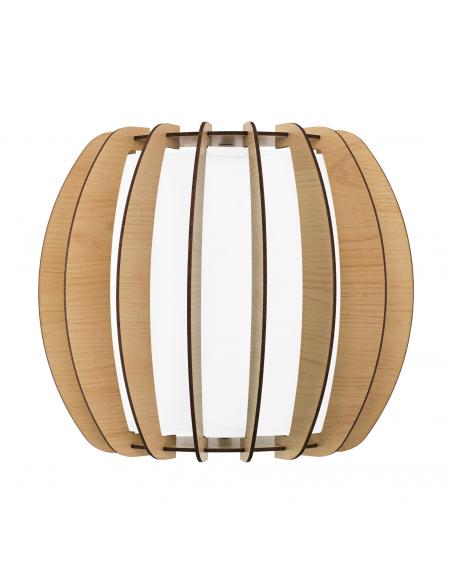 EGLO 95602 - STELLATO 1 Lamella Wall Light in White Steel and Wood, glass