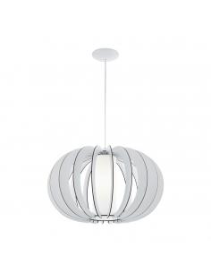 EGLO 95607 - STELLATO 2 Hanging Lamp in White Steel and Wood, glass
