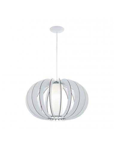 EGLO 95607 - STELLATO 2 Lámpara colgante de Madera en Acero blanco y Madera, vidrio