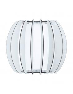 EGLO 95609 - STELLATO 2 Lamella Wall Light in White Steel and Wood, glass